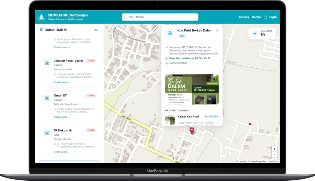 Case Study: Sistem Informasi UMKM GKJ Wirobrajan